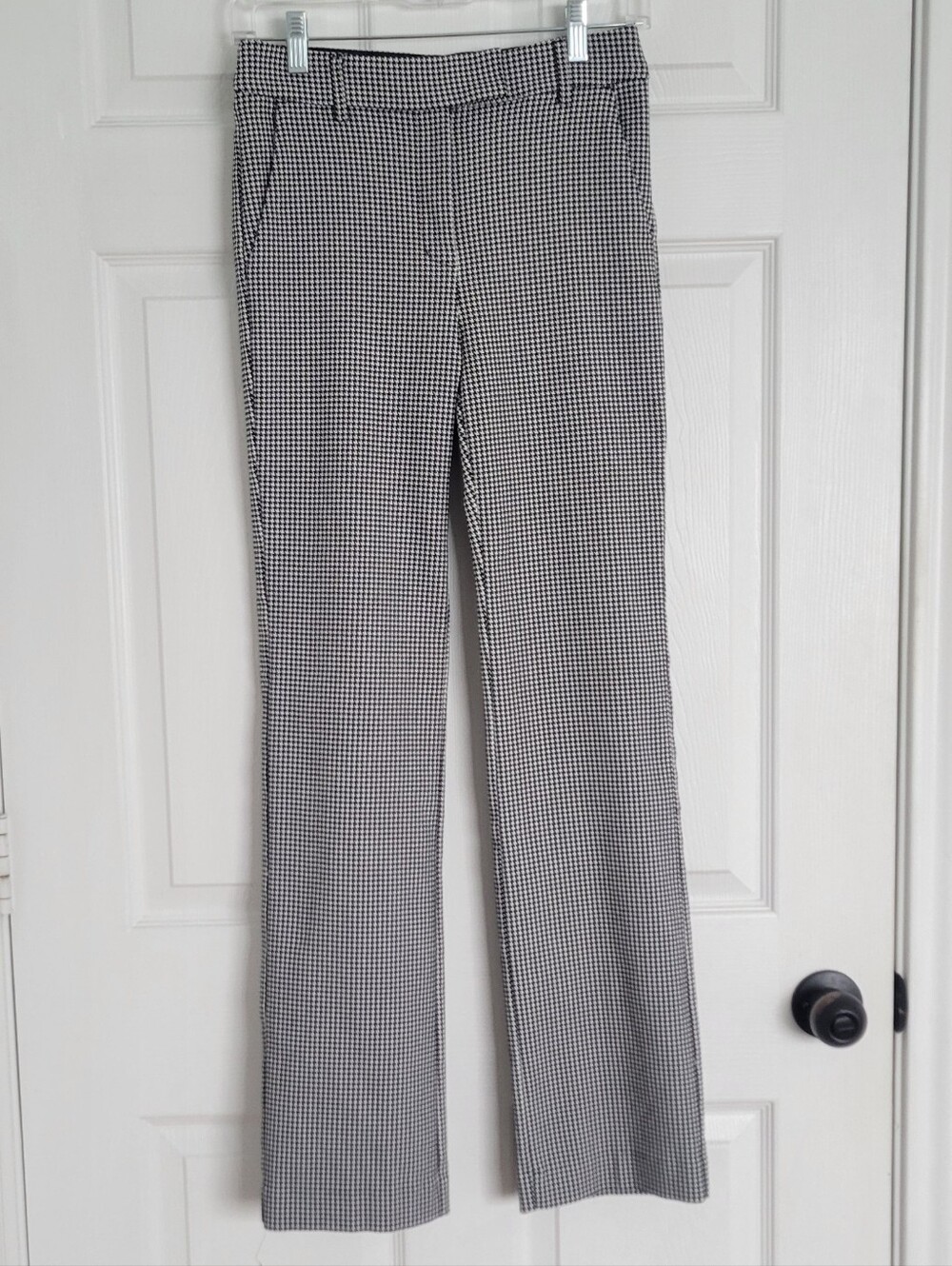 Express Editor Boot Cut Black & White Herringbone Pants